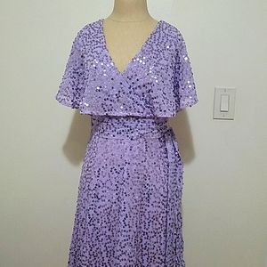 Sequin Cape midi Dress